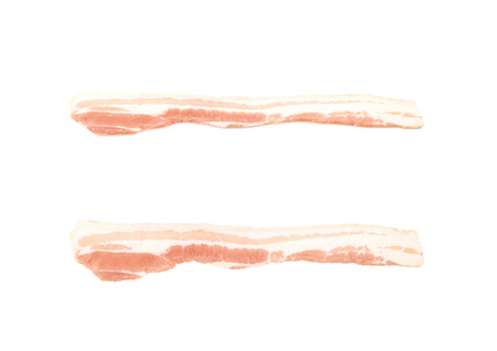 Raw bacon composition isolatedの写真素材
