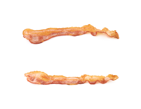 Fried bacon composition isolatedの写真素材