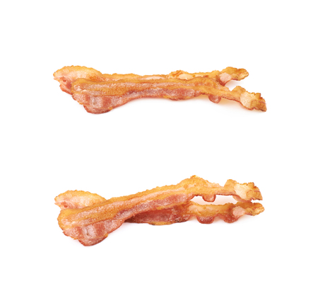 Fried bacon composition isolatedの写真素材