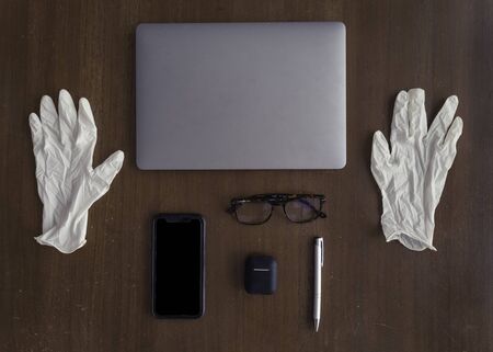 Some office stuff including latex gloves