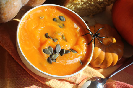 soup, pumpkin soup, autumnの写真素材