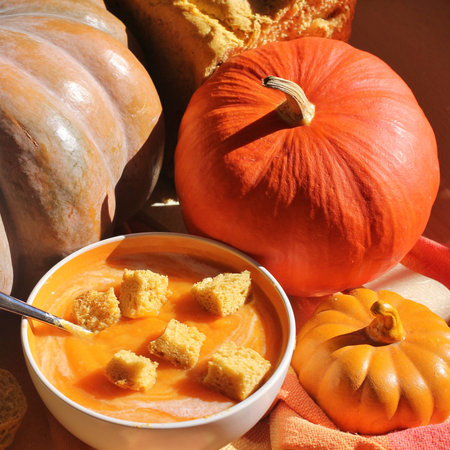 soup, pumpkin, autumnの写真素材