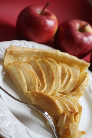 apple tart, pice of tart, appleの写真素材