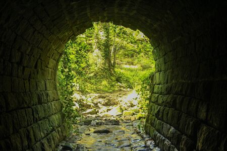 Tunnel near Folly Dolly Falls - West Yorkshire - Waterの写真素材