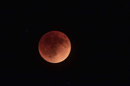 A shot of the red super moon during eclipse on May 15, 2022.