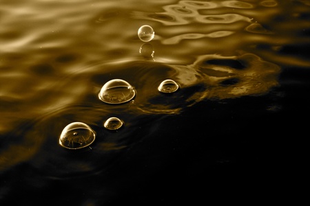 Bubbles on waterの写真素材