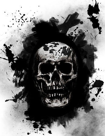 Grunge Skullの写真素材