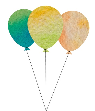 Watercolor birthday balloonsの写真素材