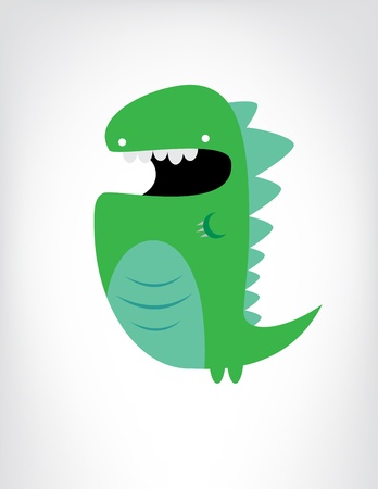Green dinosaur cartoonの写真素材