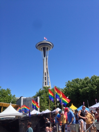 The space needle during pride fest 2013の素材