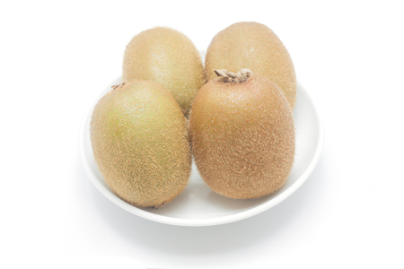 Kiwi fruit isolated on white backgroundの写真素材