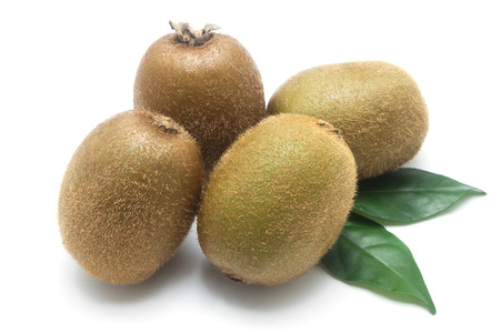 Kiwi fruit isolated on white backgroundの写真素材