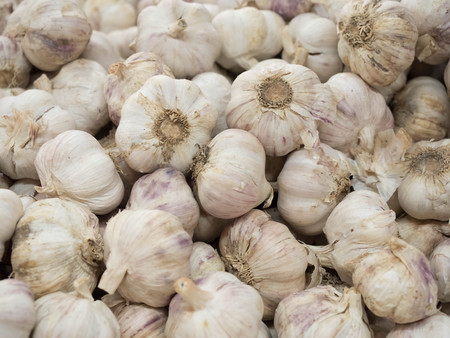 Garlic cloves closed up