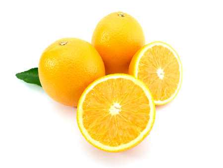 Orange fruit isolated on white backgroundの写真素材