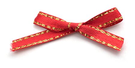 red ribbon isolated on whiteの写真素材