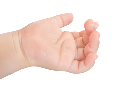 hand of the baby on a white backgroundの写真素材