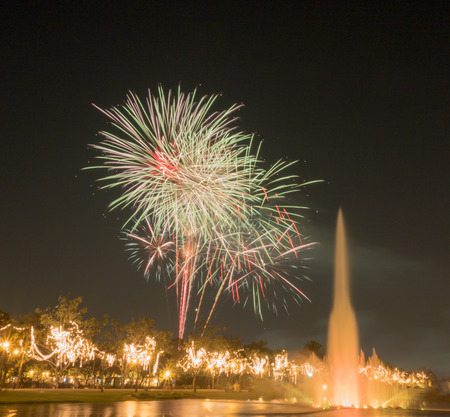 fireworks in dark backgroundの写真素材