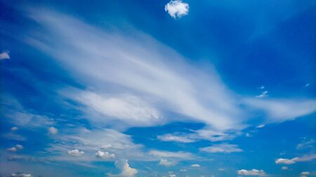 blue sky and white cloudの写真素材