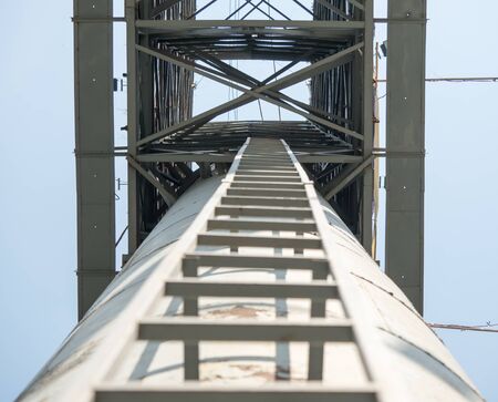 stairway of billboard on the poleの写真素材