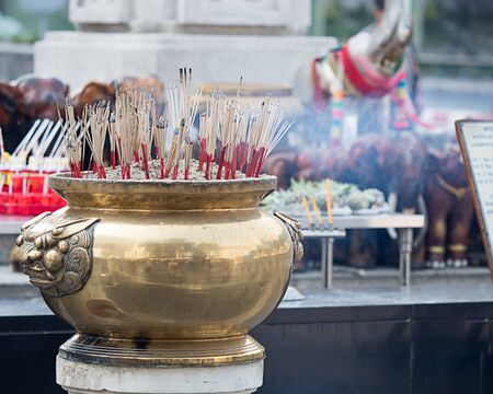 Burning Incense sticks for worship goddessの写真素材