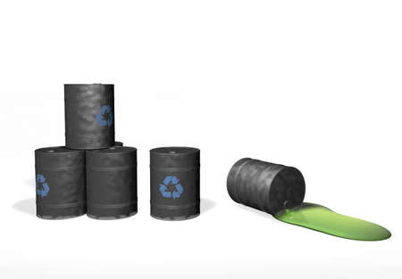 recycle. tun oil. barrel. pollution