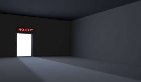 dark room. door. no exit.の写真素材