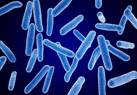 blue bacteria. micro object. microscope.の写真素材