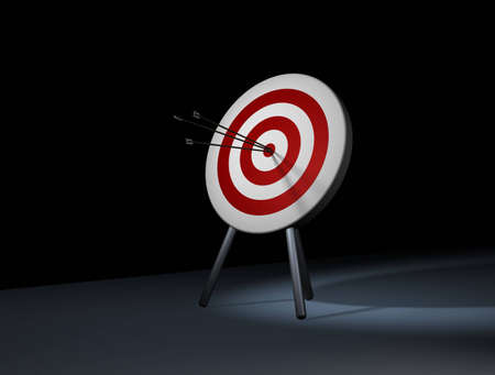 Three arrow in target. Hit the mark.の写真素材