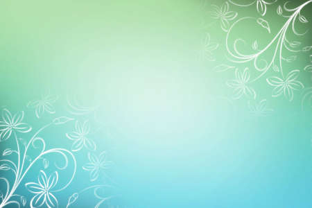 Blue and green ornament for cardの写真素材