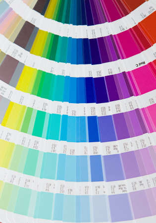 pantone swatch and magnifying glass. rainbowの写真素材