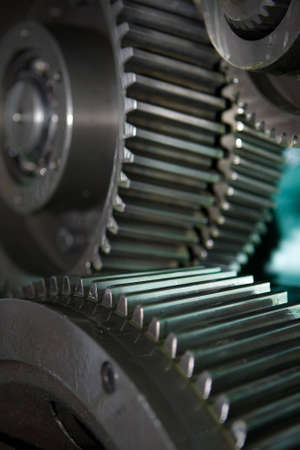 the metal gear in motion. work mechanism.の写真素材
