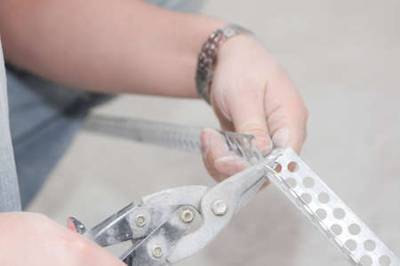 the cutting metal Hard hand Workの写真素材