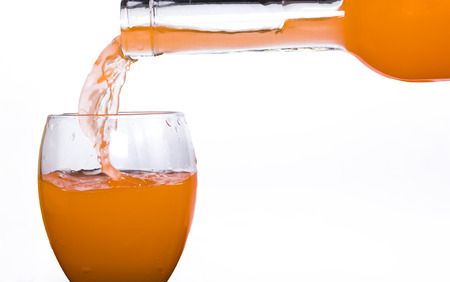orange drink in a glass glassの写真素材