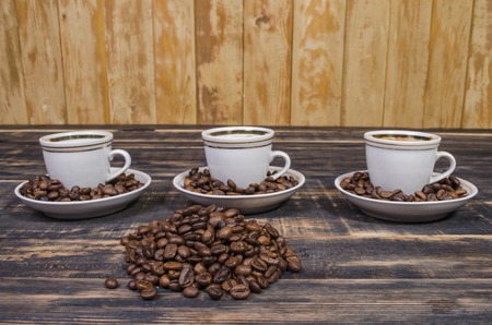 hot coffee drink with the fried grainsの写真素材