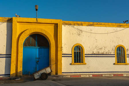 Hangar in the fishing port of Essaouira in Moroccoのeditorial素材