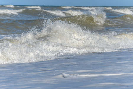 Sea wave in atlantic ocean in France