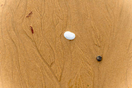 Pebbled on a beach at the Atlantic ocean.