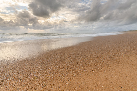 Sandy beach on the Atlantic coast in France.