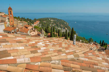Village of Roquebrune-Cap-Martin on the Mediterranean coast near Monaco.
