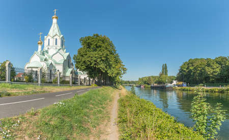 Orthodox Church of All Saints in Strasbourg attached to Moscow Patriarchate. Alsace, Strasbourg, France.の写真素材
