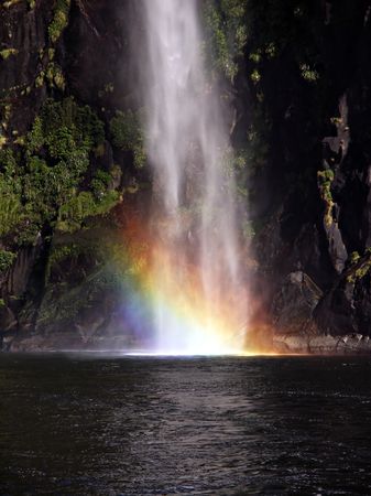 Waterfall and Rainbowの写真素材