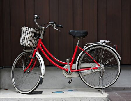 Old Red Bicycleの写真素材