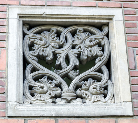 BUCHAREST, ROMANIA - AUGUST 10, 2014: The Romanian Peasant Museum, exterior detail. Muzeul Taranului...
