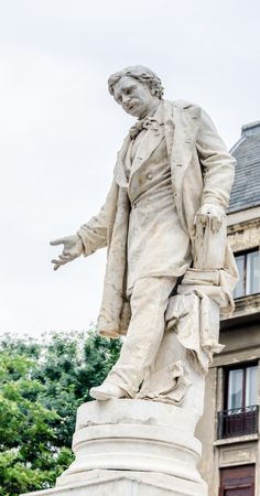 BUCHAREST, ROMANIA - MAY 25, 2014: The marble statue of Ion Heliade R?dulescu build by Ettore Ferrari in 1881のeditorial素材