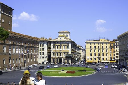 Rome, Italy 7th July 2013. Visiting the Venezia Square. Detail of Victor Emanuel II Monumentのeditorial素材