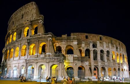 Rome, 7th July 2013. Visiting the Colloseum at night.のeditorial素材