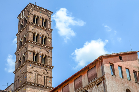 Rome, Italy - July 12, 2013. Roman Forum, detail of a buildingのeditorial素材