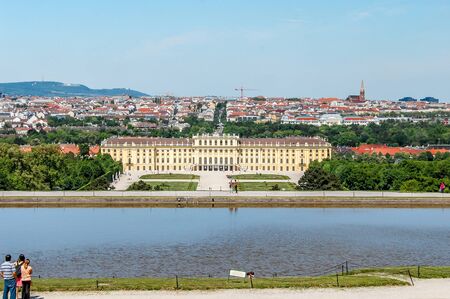 Vienna, Austria - May 8, 2012. The Schonbrunn Palace, view from Glorietteのeditorial素材