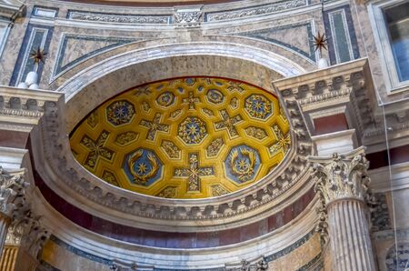 Rome, Italy - July 12, 2013. Detail from interior of Pantheonのeditorial素材