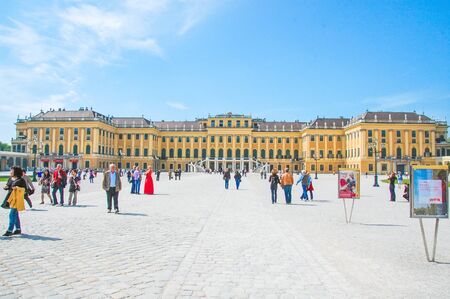 AUSTRIA, VIENNA - MAY 8, 2012. Visiting The Schonbrunn Palace, exterior gardensのeditorial素材